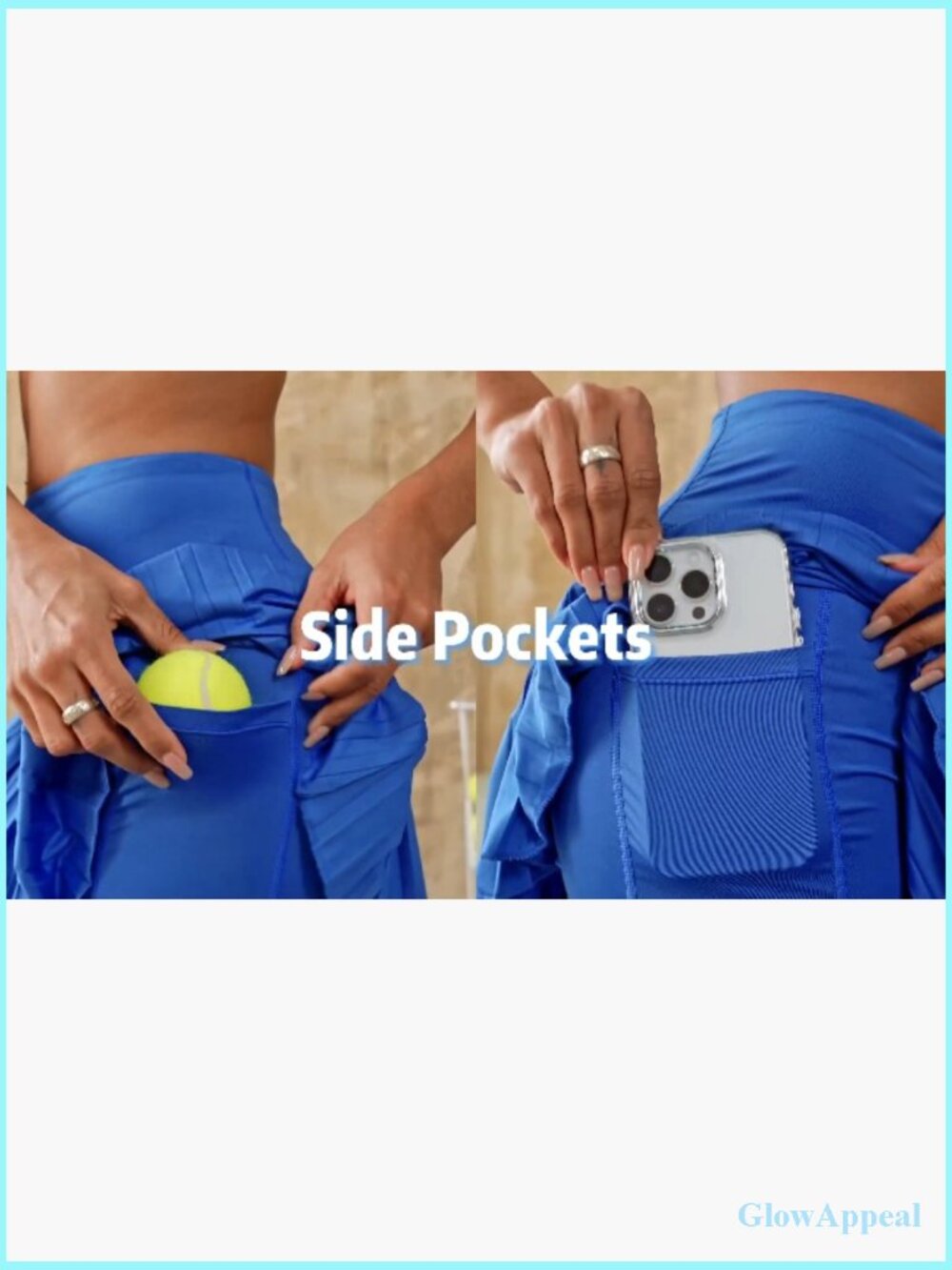 Women's Pleated Tennis Skort with Built-in Shorts Mini Athletic Skirt 2 Pockets - Picture 6 of 7